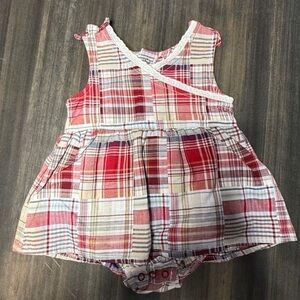 Faded Glory Plaid Diaper Cover in Red and White